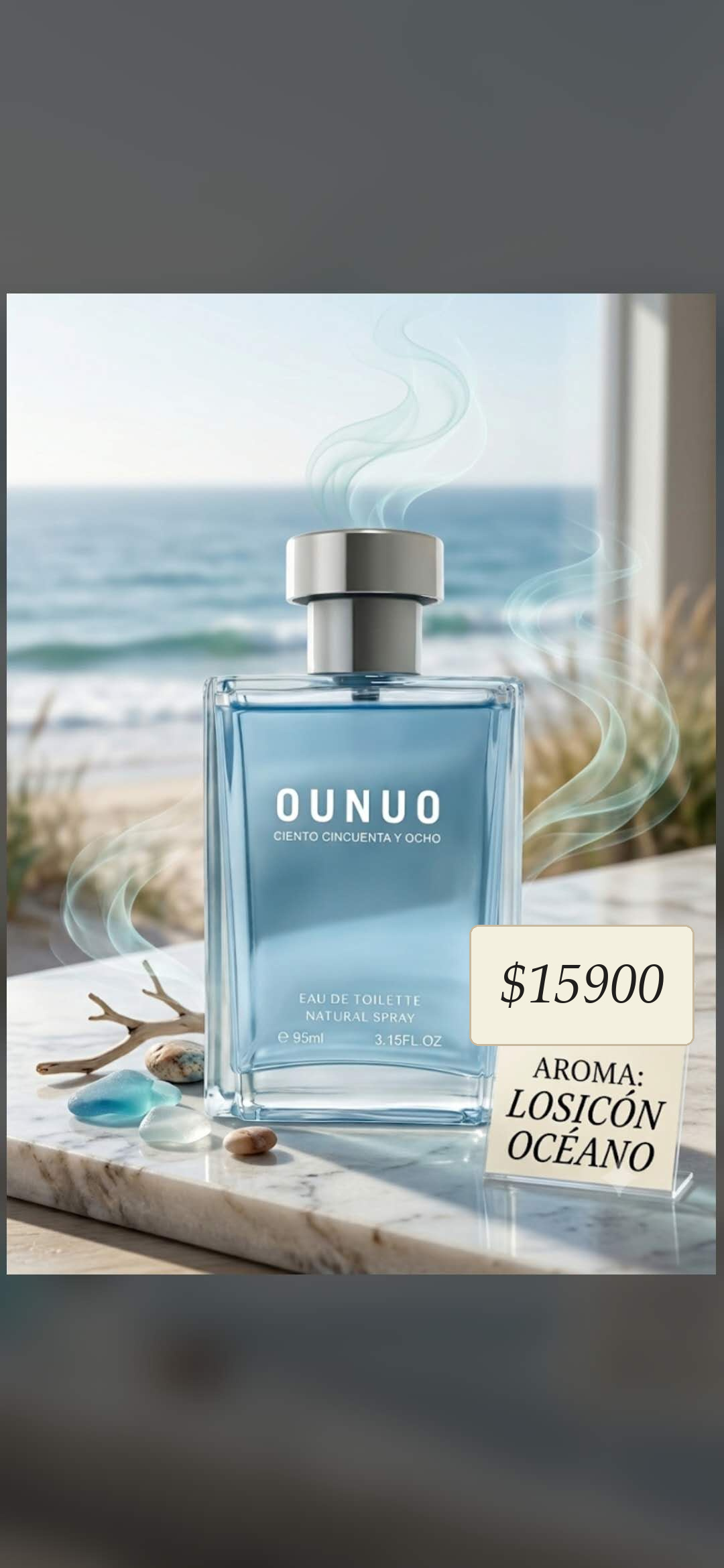 Men's ocean perfume display.